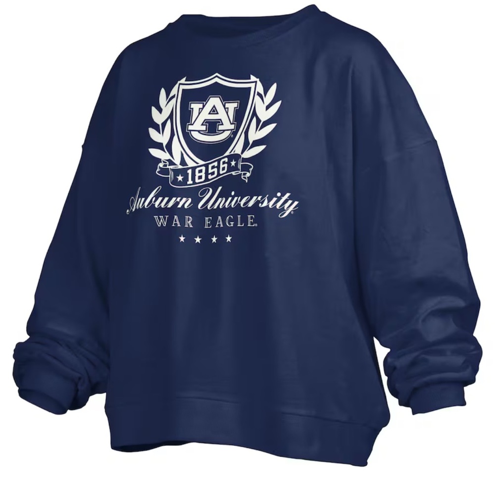 NWT Auburn Tigers Pressbox Women's Big Script  Oversized  Sweatshirt Small Navy